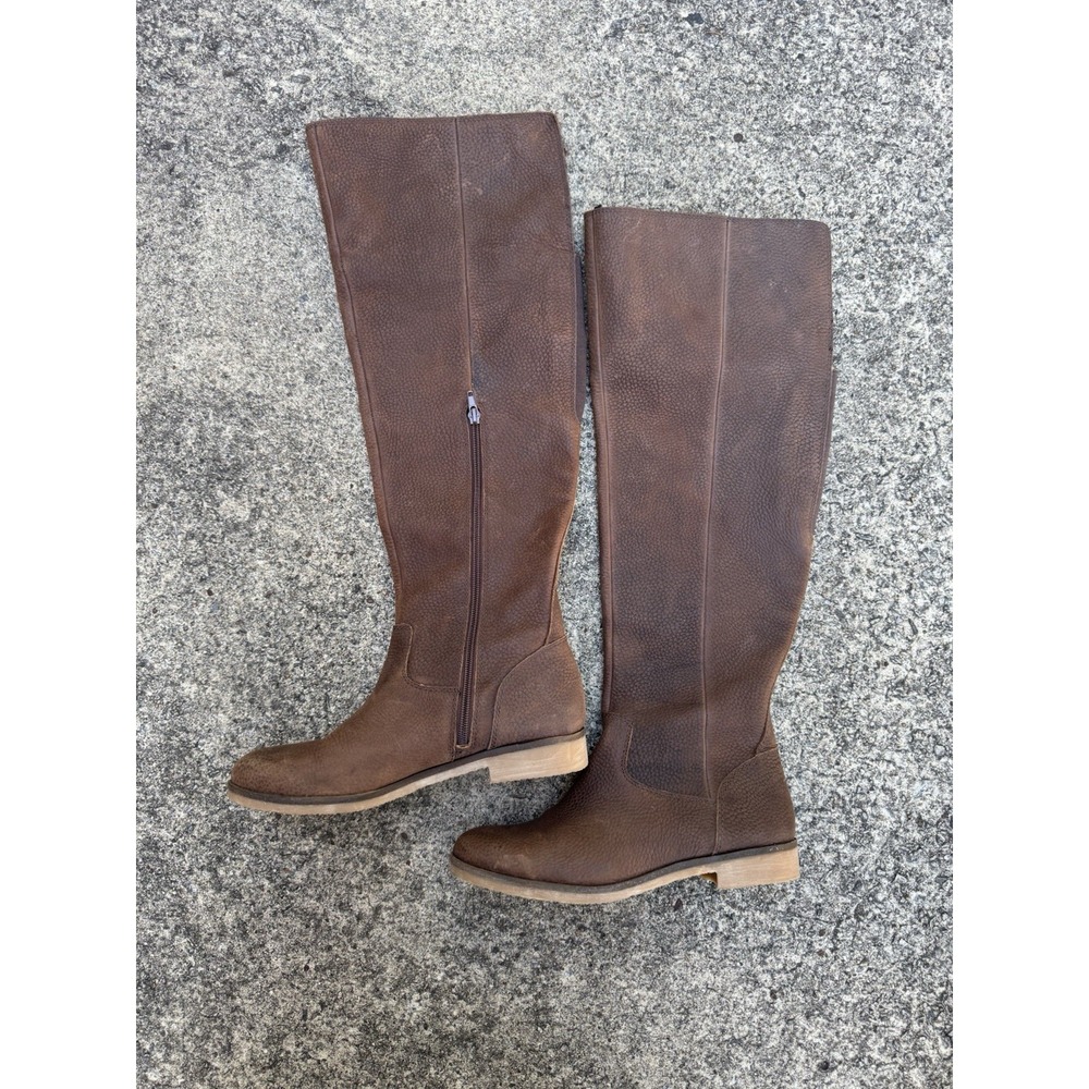 Lucky Brand Generall Tall Boot (1247) Women's 9 Leather Nutmeg Brown Over Knee